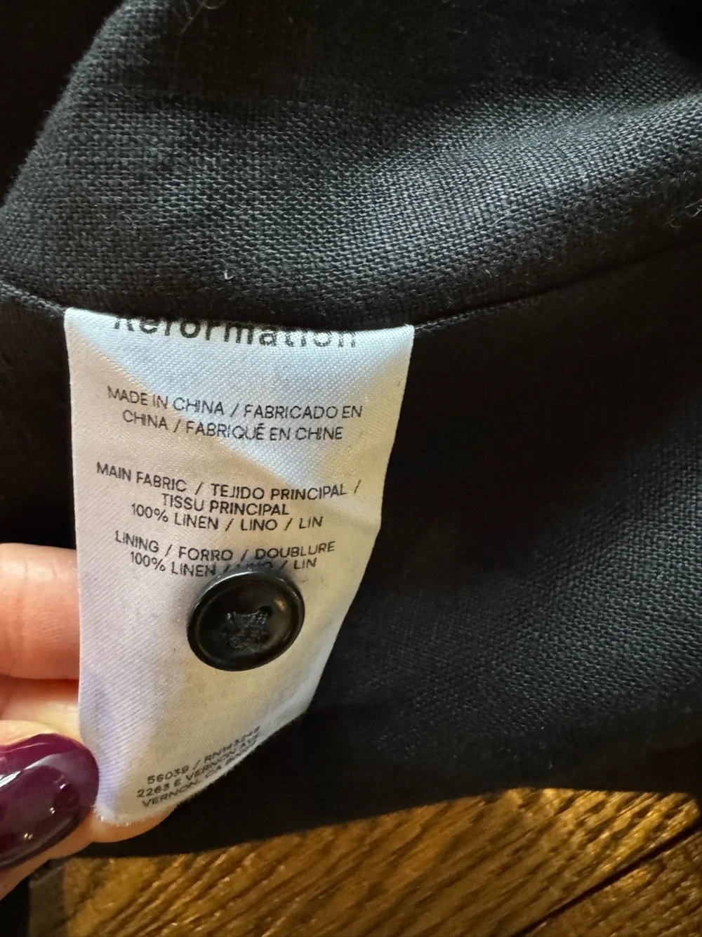 Reformation Linen Set Black Elastic-Waist Linen Fernando Pant and Crop top - Picture 7 of 7